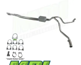 MPI Exhaust Technologies Clamp-on Kit w/Mufflers & Polished Bright Chrome Tips Ford
